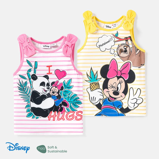 Camiseta de tirantes estampada con personajes de Disney Mickey y sus amigos para niña pequeña con rayas de Naia™.
